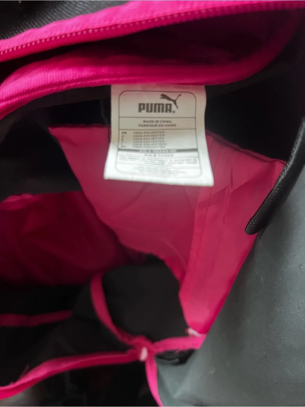 Brand New!! Puma Black and Hot Pink Duffel Bag